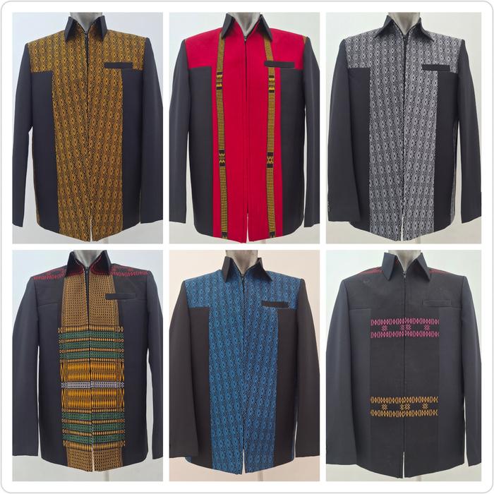 Jas jaket ulos Sumatera / Jas jaket formal ulos / Jas jaket tenun ulos kombinasi superblack / Jas ja