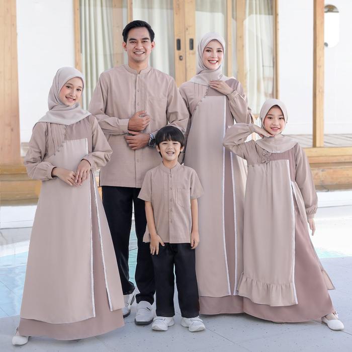 Baju Couple Family Lebaran 2025 + Seply EKSIS 276 COCONUT CREAM