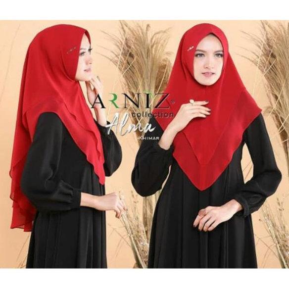 Ready Stock !!! Hijab Jilbab Khimar Alma Plat By Arniz