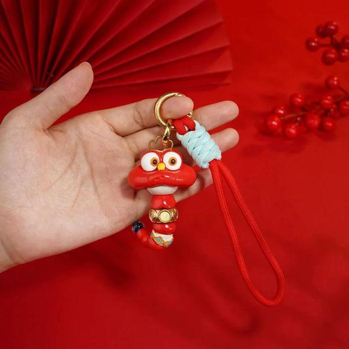 GANTUNGAN TAS KUNCI LOGAM KOIN EMAS 24k TAHUN SHIO ULAR YEAR OF SNAKE IMLEK HADIAH