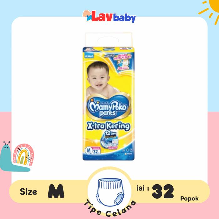 MP KK M32 - MamyPoko Pants Standar X-tra Kering Popok Bayi M32 M 32