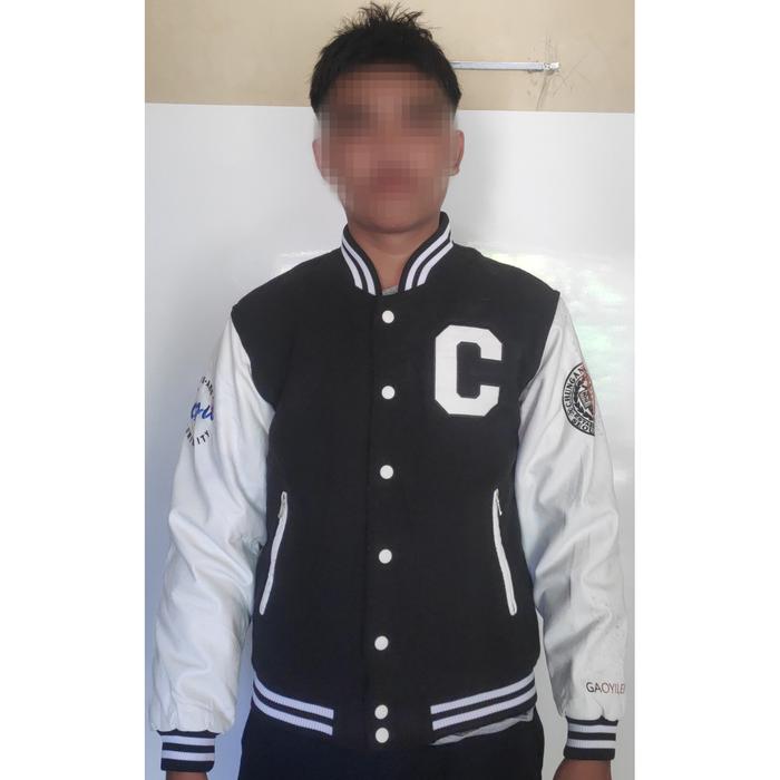 Korea University Varsity Jacket Jaket Varsiti Lengan Kulit