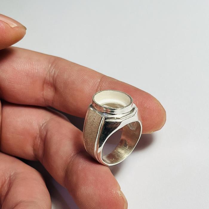 Emban Perak Ring perak handmade 14x12 cincin perak untuk batu permata akik pirus bacan garut safir z