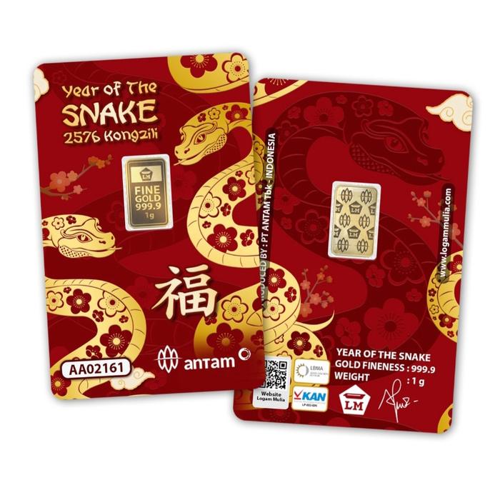 Logam Mulia Emas Antam Shio Ular 1 gram Year of The Snake