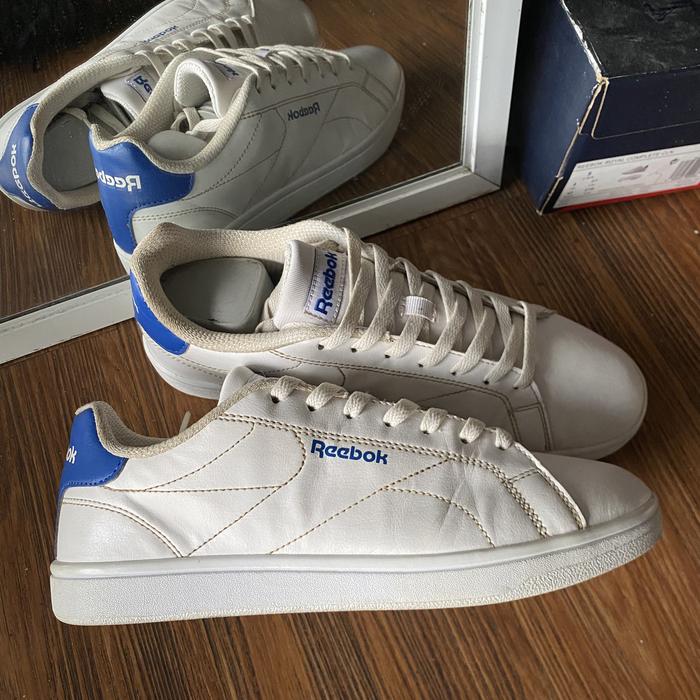 Reebok royal complete cln white blue casual original murah resmi - sneakers second market