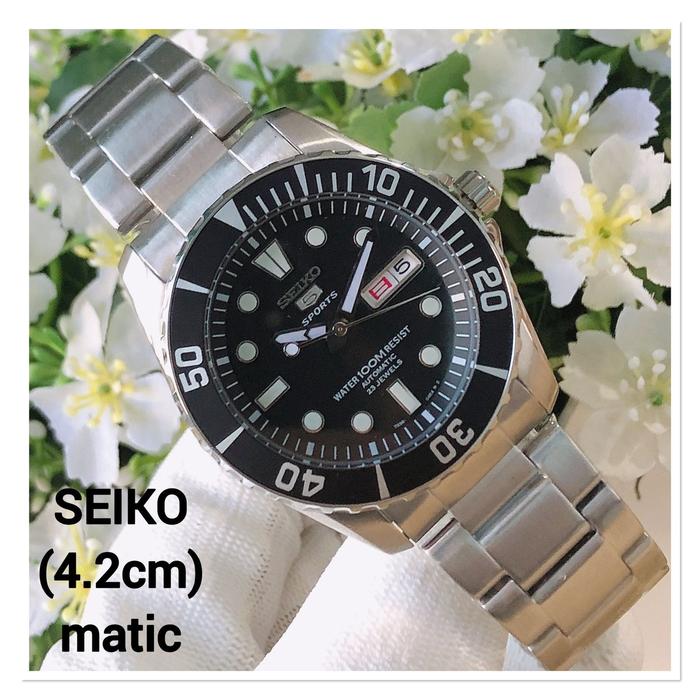 JAM PRIA COWOK OTOMATIS SEIKO 5 SPORT BULAT MATIC BULAT FULSET BOX ORI