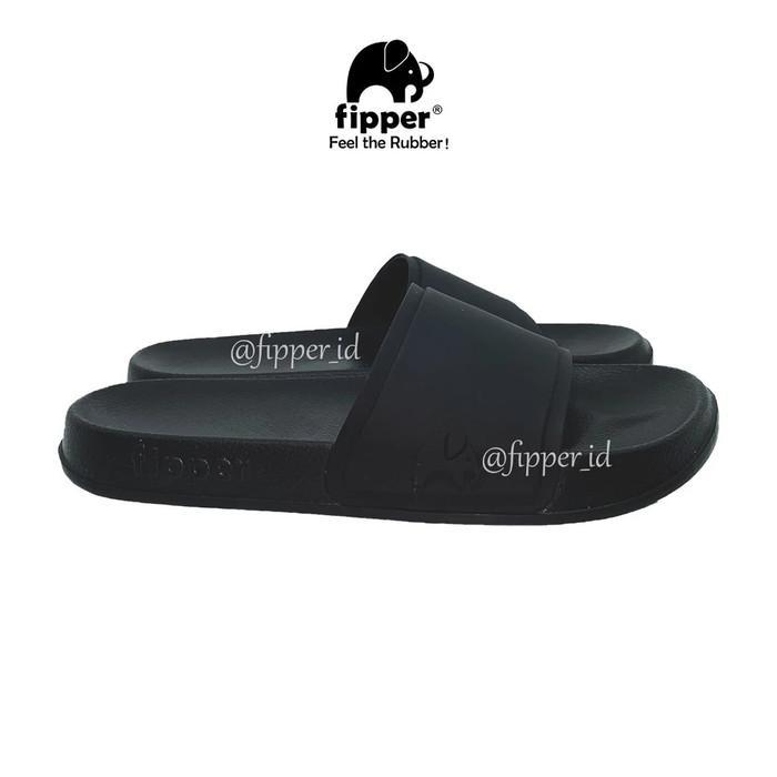 [Fipper Slip On] - Black/Black/Black - Sandal Selop Pria & Wanita Original Terlaris