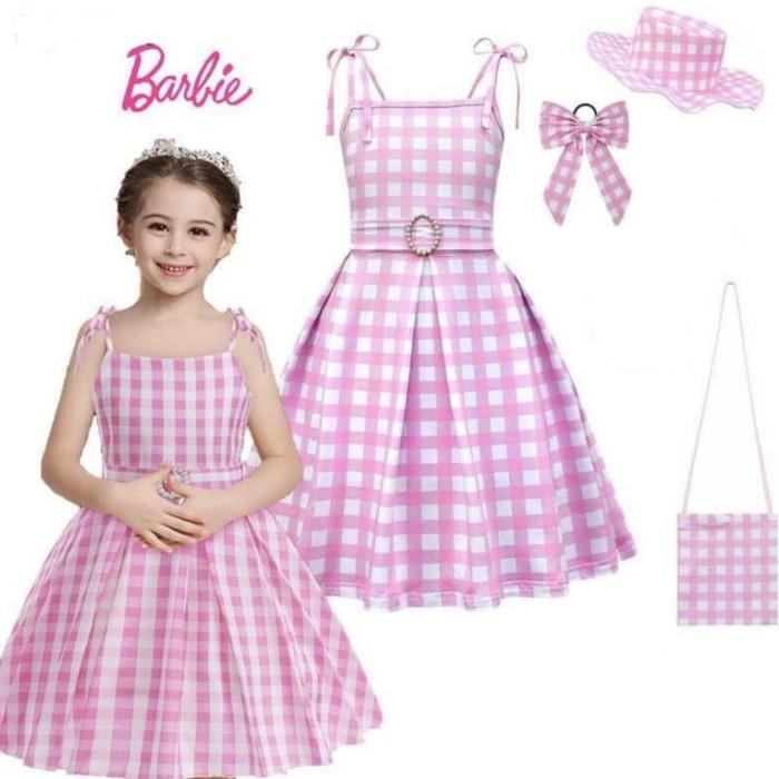 GAUN BARBIE BAHAN VIRAL BARBIE KAOS ANAK/GAUN ANAK