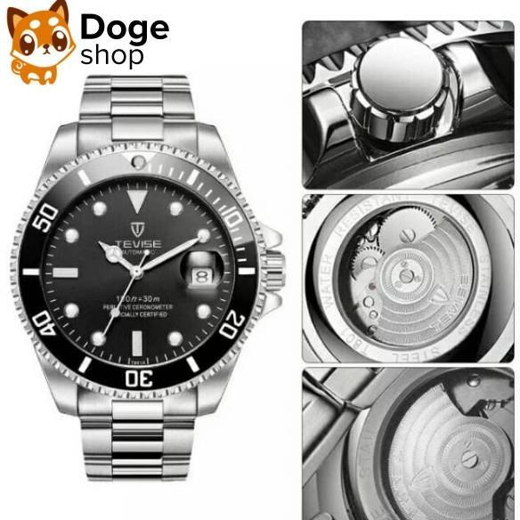 Tevise T801 Automatic Submariner Homage Watch Jam Tangan Original