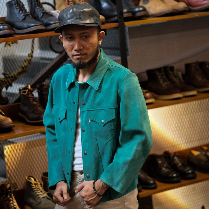 Levis Vintage Clothing 60's Suede Turqoise Trucker