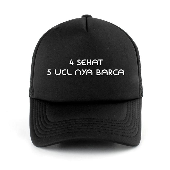 TOPI 4 SEHAT 5 UCL NYA BARCA - TOPI CUSTOM