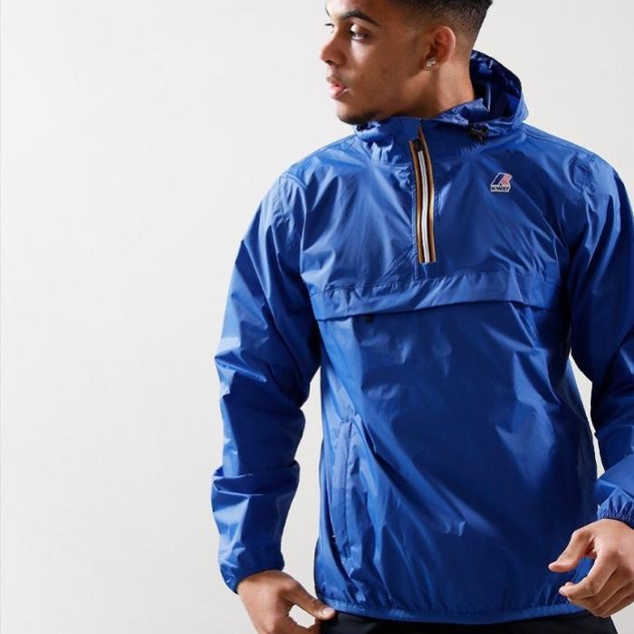 (second) Kway half zip jacket blue colour original kelengkapan zonk (SIZE M)