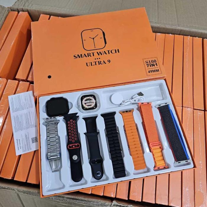 ( BISA COD ) 100% Original JAM TANGAN Smartwatch ULTRA 9 Dapat 7 TALI Diameter 49MM FREE Casing Sili