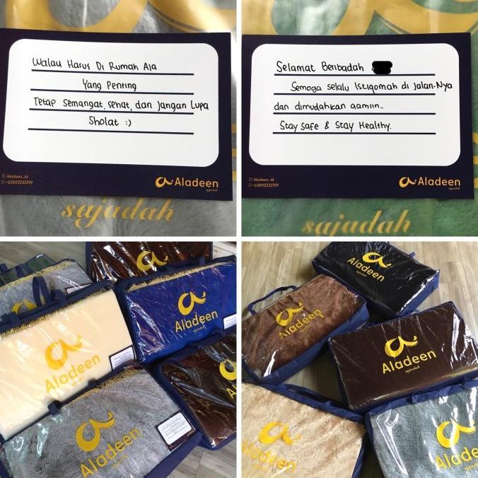 100% NEW SAJADAH POLOS TEBAL BULU TIPIS PUTIH KREM ALADEEN - DEWASA GRATIS TAS HAPPY SHOPING