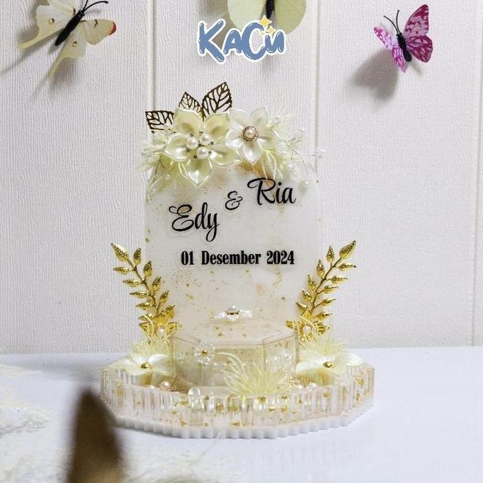 Ringbox Caya Hexa / Kotak Cincin Tunangan & Pernikahan / Tempat Cincin Mahar / Jewelry Box
