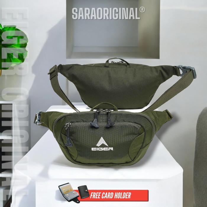 Eiger Cervus Tas Selempang Pria Waist Bag Black Terlaris