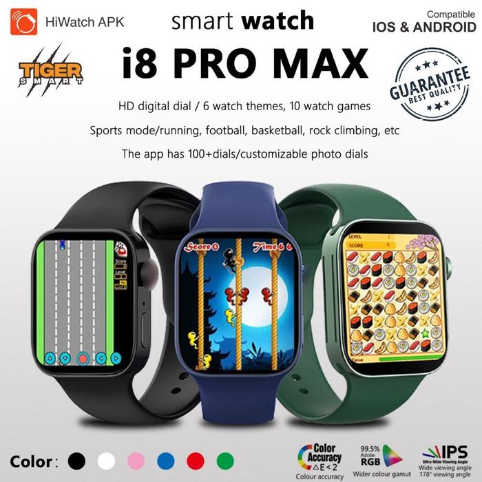 SMART WATCH SERIES 8 I8 PRO MAX ORIGINAL 10 GAME KALKULATOR