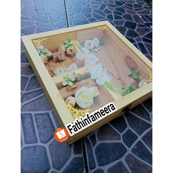 kotak perhiasan kayu akrilik custom