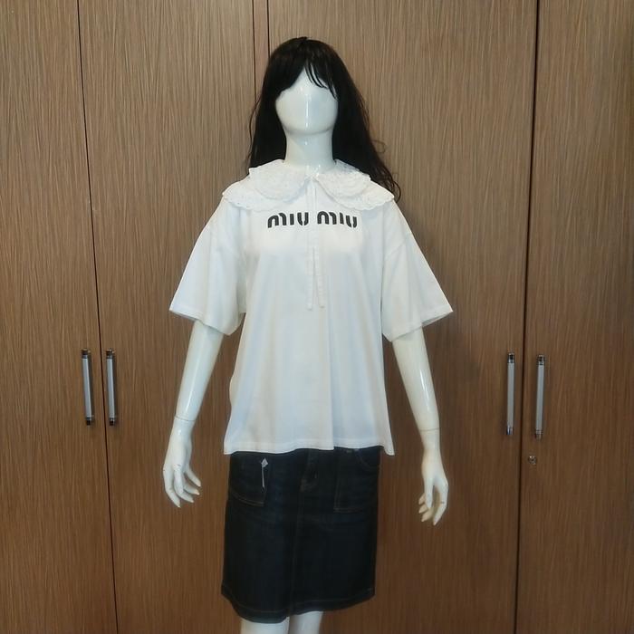 blouse tshirt putih MIU MIU original second branded