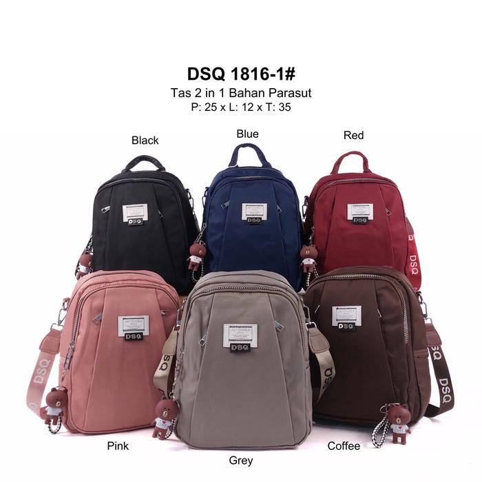 TAS RANSEL WANITA | TAS PUNGGUNG 2IN1 BAHAN PARASUT #DSQ 1816-1