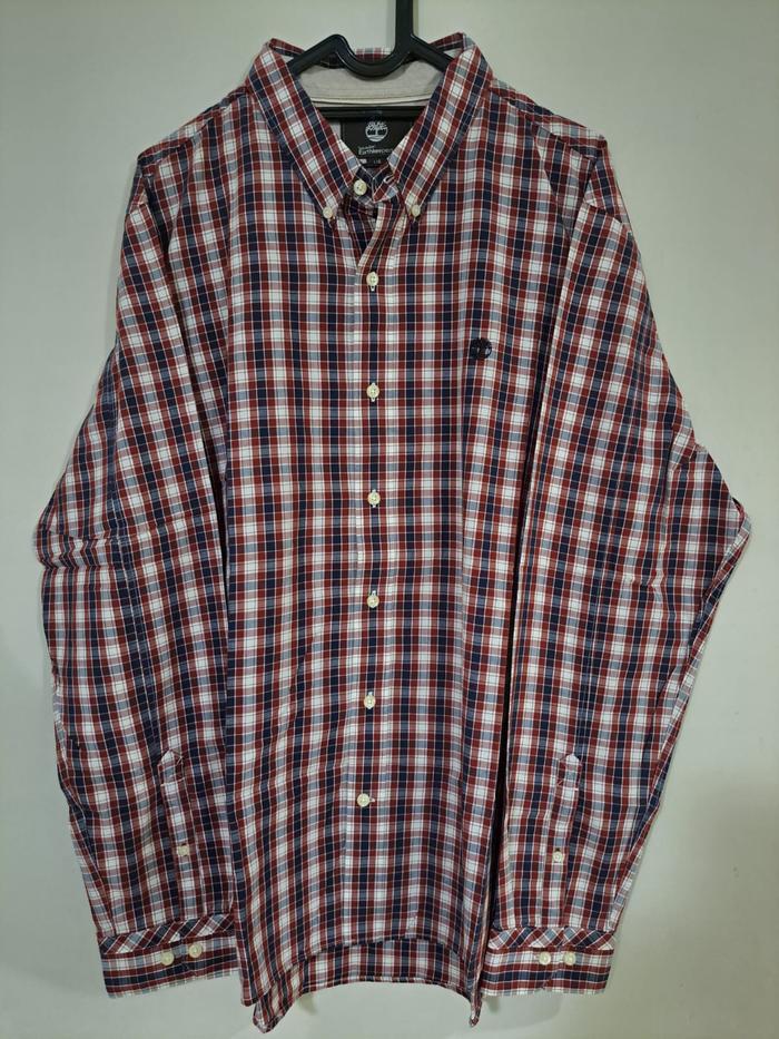 Timberland Shirt / Kemeja Kotak - Kotak Pria size L Slim Fit Original Preloved (51)