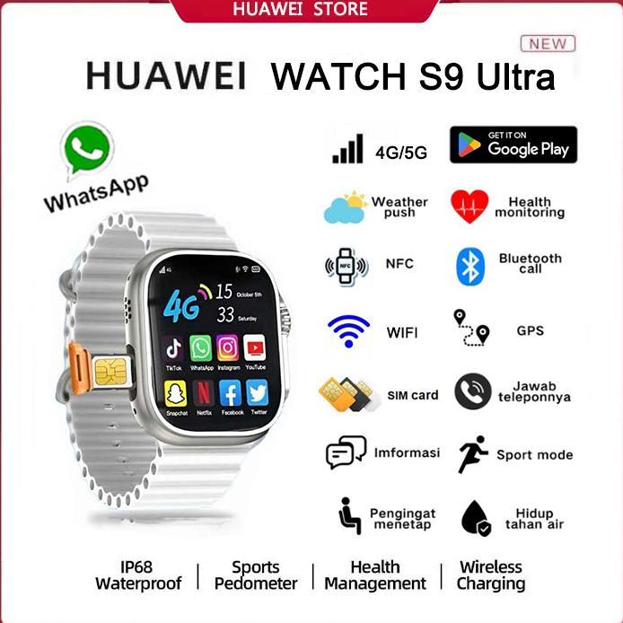 HUAWEI 4G Smartwatch S9 Ultra Sim card Wifi 2+16GB PlayStore Bluetooth GPS NFC Full Touch Screen Pho