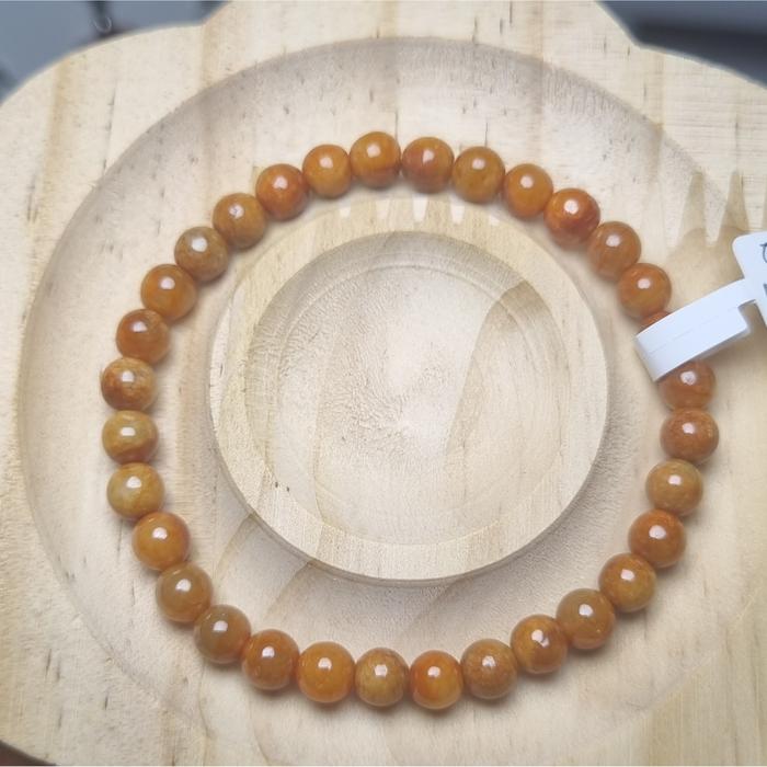 GELANG GIOK BATU ALAM ASLI - Batu NATURAL dengan Pembakaran. Perhiasan Bracelets Beads Coklat dan Co