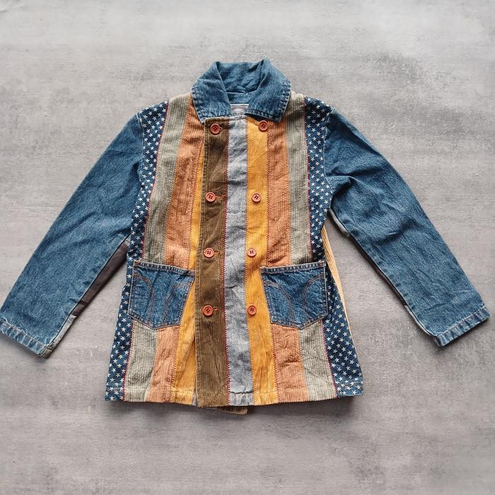 jaket denim anak combi Corduroy second