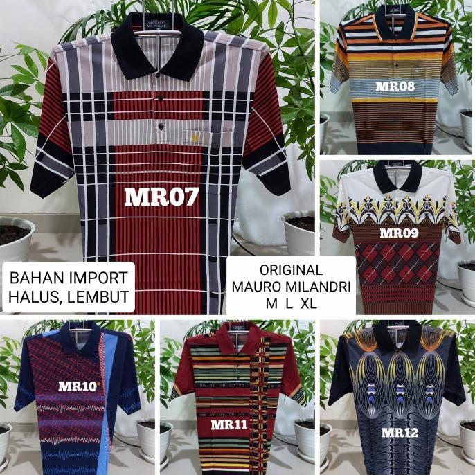 100% NEW KAOS MAURO MILANDRI - KAOS KOREA - KAOS IMPORT - KAOS KERAH MOTIF HAPPY SHOPING