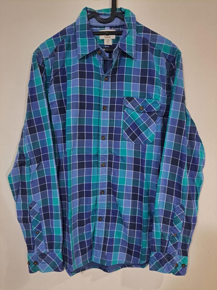 Timberland Shirt / Kemeja Kotak - Kotak Pria size L Slim Fit Original Preloved (48)