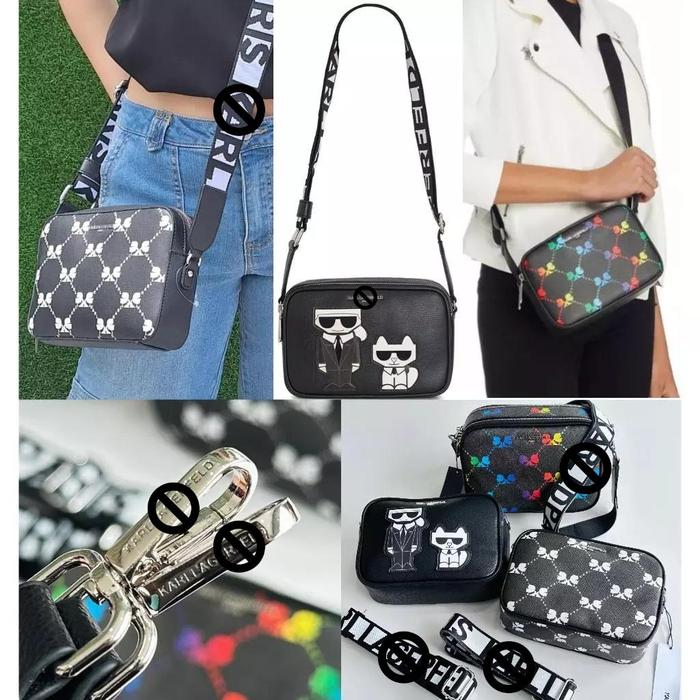Leather Shoulder Camera Bag Original Signature Logo - KL
