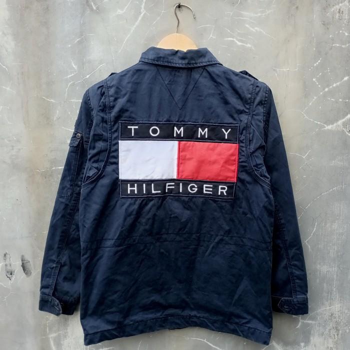 jaket tommy hilfiger big logo size s/xs kanvas second