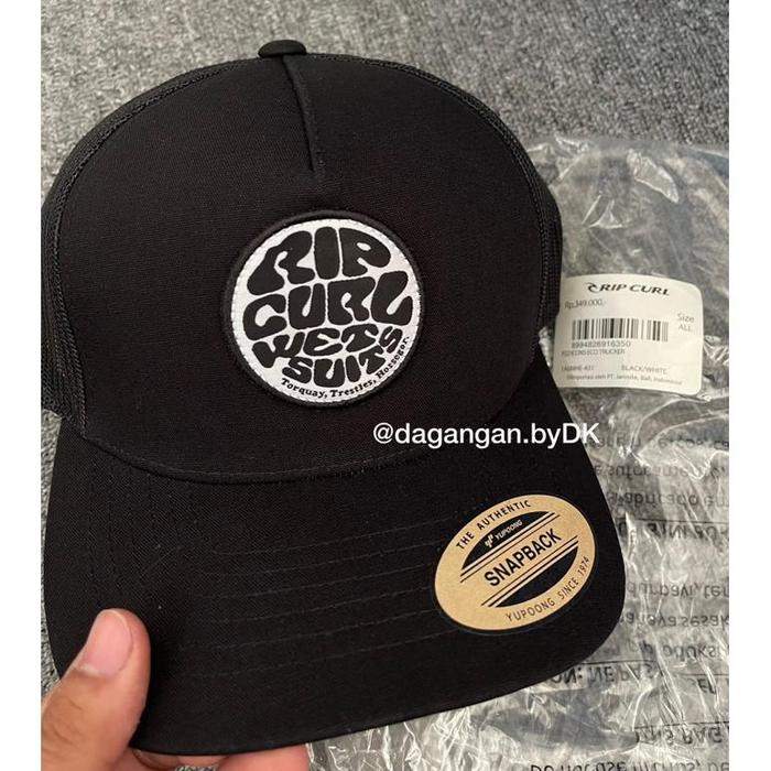 Topi Ripcurl Original 100% Full Hitam (Jaring-Jaring)