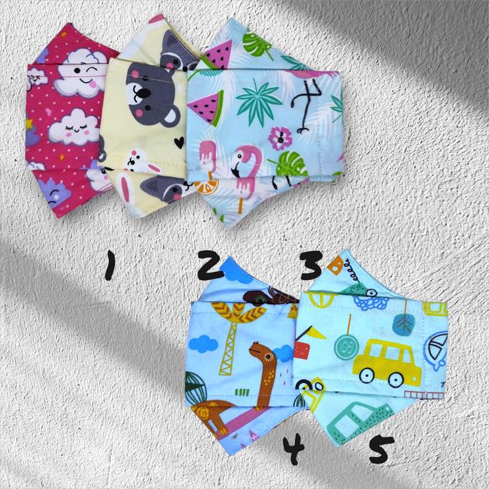 Masker kain anak 4d 4ply