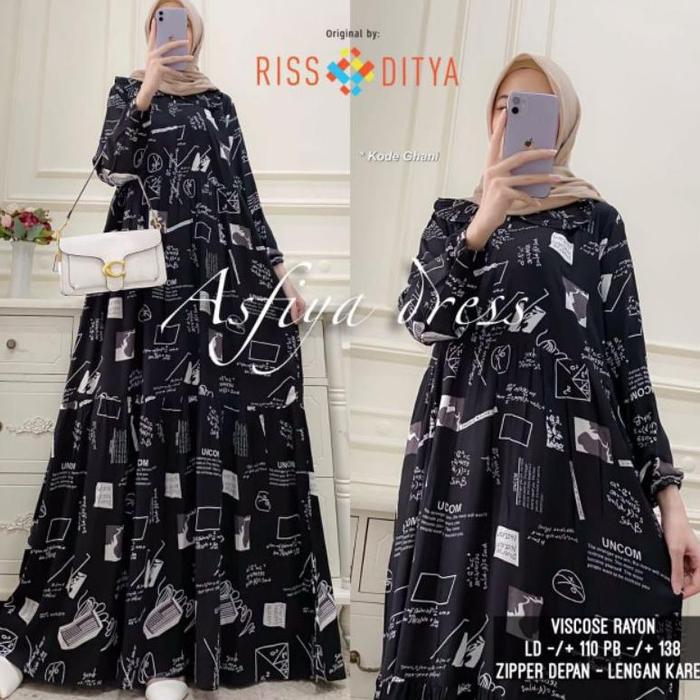 (--) Gamis Rayon Viscose Motif Ada JUMBO LD 120 PJ 140 Promo Harga Grosir Murah