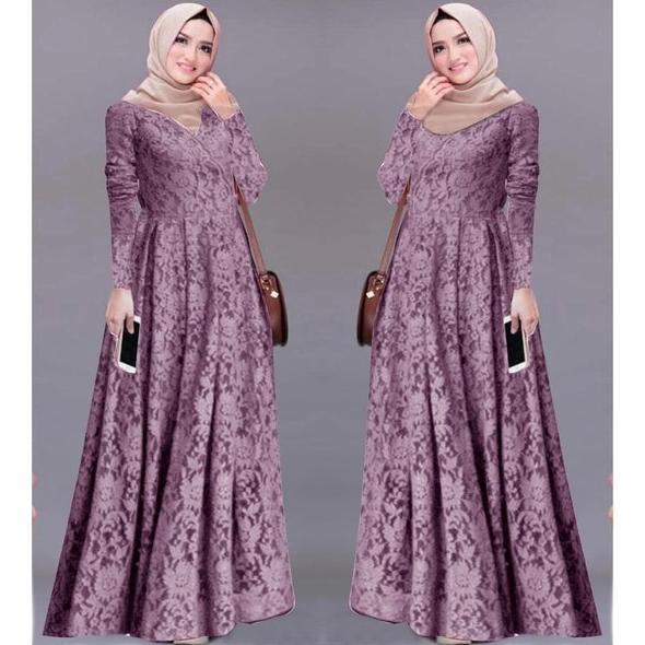 Terkini !! Gamis Wanita Maxi Leza Gamis Brokat Brukat