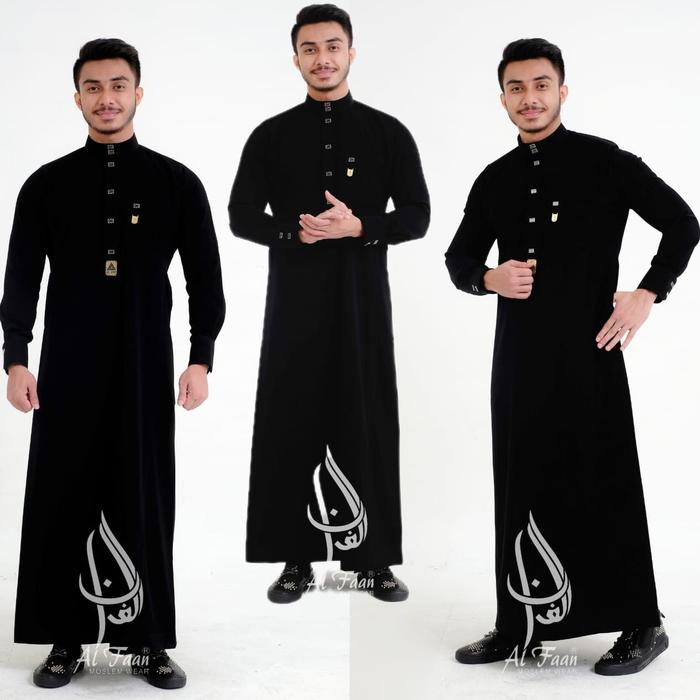 Ready Stok Jubah Slimfit master black Gamis Jubah Pria Muslim jubah alfaan gamis pria model zafeer