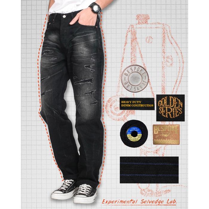 celana denim selvedge bespoke project black pearl Panjang