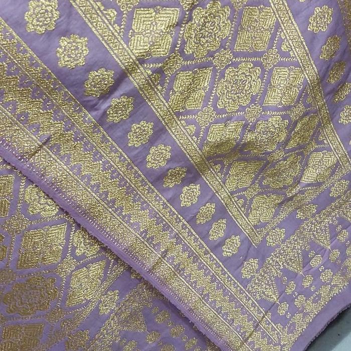SONGKET PALEMBANG MOTIF LEPUS GEBENG ORIGINAL UNGU