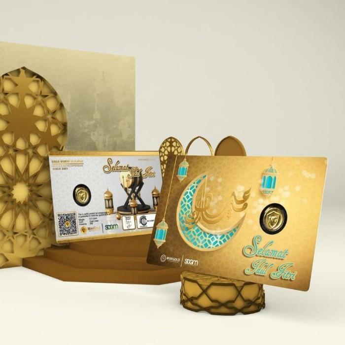 MiniGold Idul Fitri Logam Mulia Emas 24 Karat - 0.1, 0.025, 0.05 gr