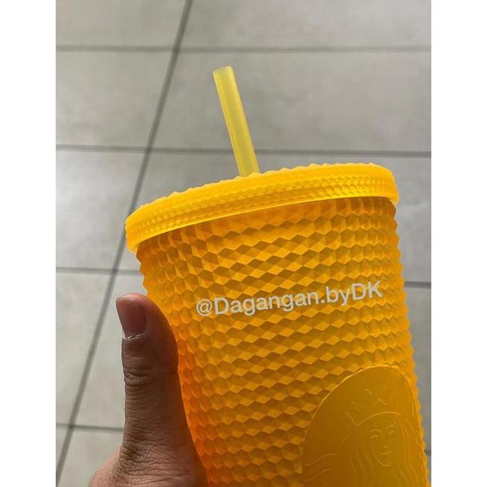 Tumblr Starbucks Bling Studded Transparants Orange Original 100%