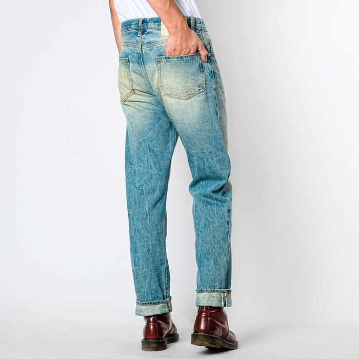 celana denim bespoke project hansel selvedge light blue