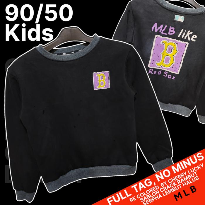 Sweater Hitam Anak MLB/Crewneck MLB Recolored/CN MLB Anak, Bekas