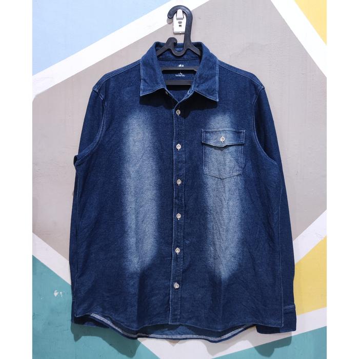 Kemeja Baju Shirt Outer Outerwear Kurasufuku Japan Stretch Jeans Denim not Uniqlo H&M Zara Bershka V