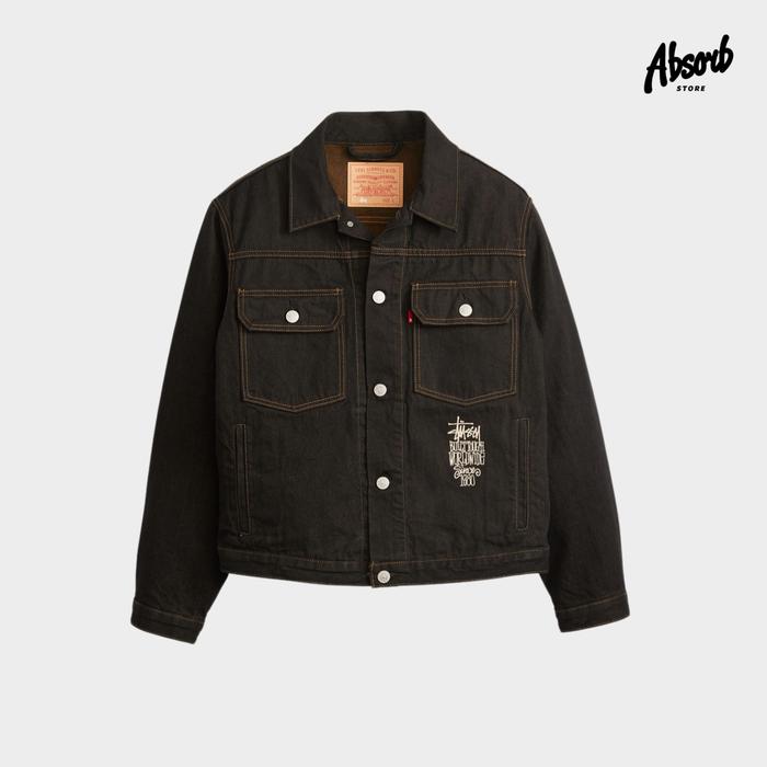Stussy x Levis Crispy Rinse Trucker Jacket (Black/Brown) SS24 Levi