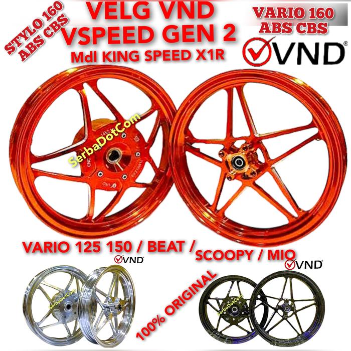 VELG VND V SPEED VSPEED GEN 2 ORIGINAL STYLO BEAT SCOOPY MIO SPORTY XRIDE M3 VARIO 125 150 160 BLACK