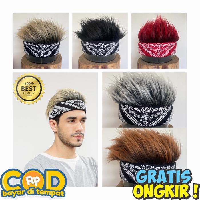Topi rambut palsu Viral/ topi rambut palsu pria keren/ Headband rambut palsu pria modern/ ikeut Sund