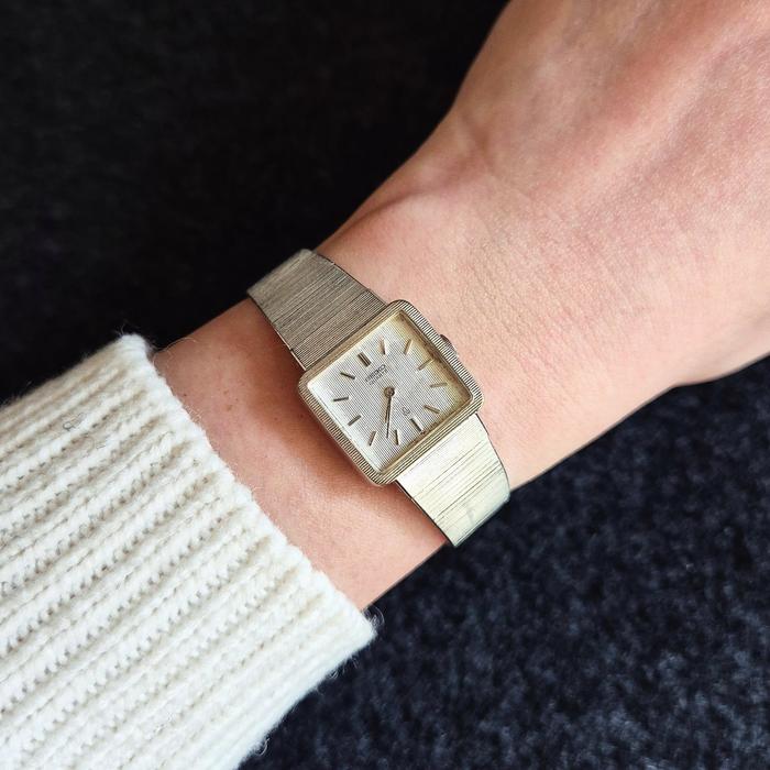 Rare Vintage Seiko Not Tank Kotak Silver Jam Tangan Wanita Lady Ladies Women Watch