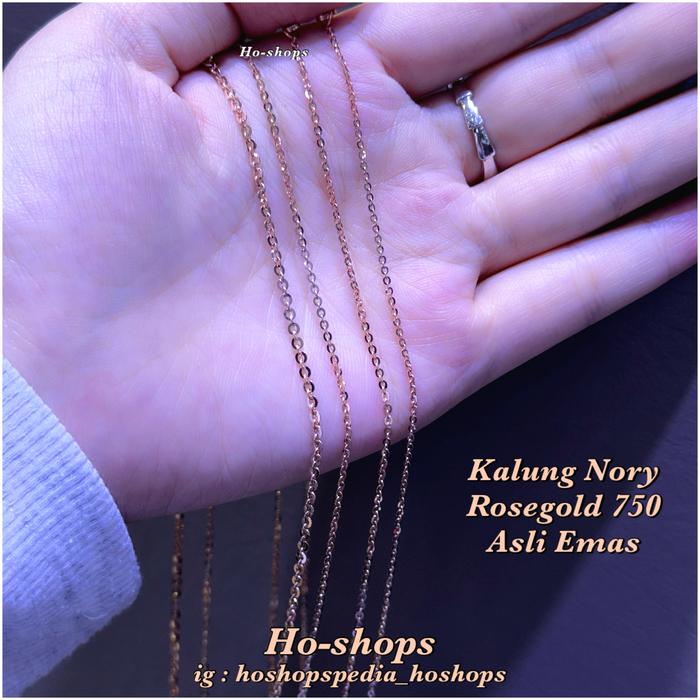 Kalung Nory Rosegold Kadar 750 Asli Emas 40cm