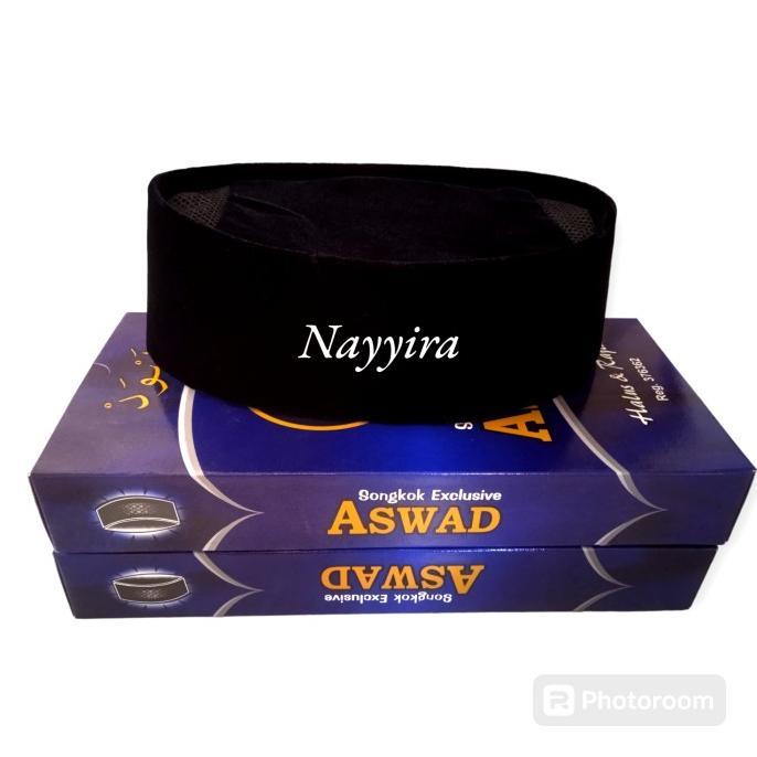 Songkok Aswad/Kopiah Aswad/Songkok Hitam Muslim/Peci Sholat